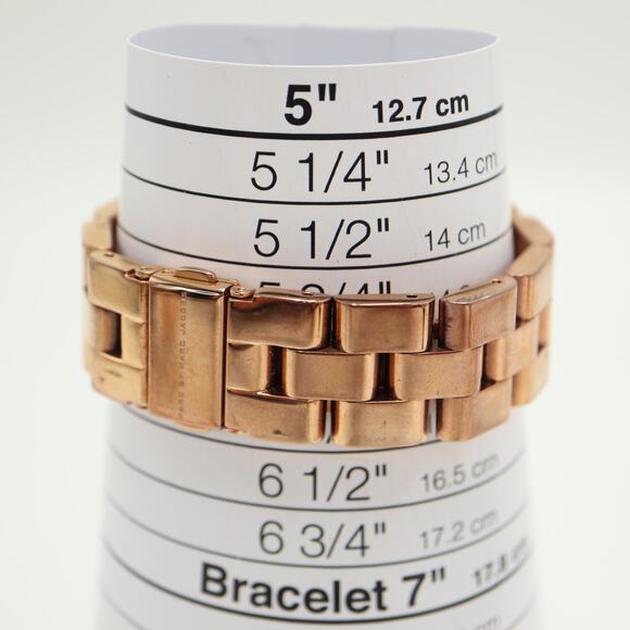 Marc Jacobs Henry Rose Gold 36mm Mirror Womens Watch 6" Bracelet w New Battery - Picture 4 of 11